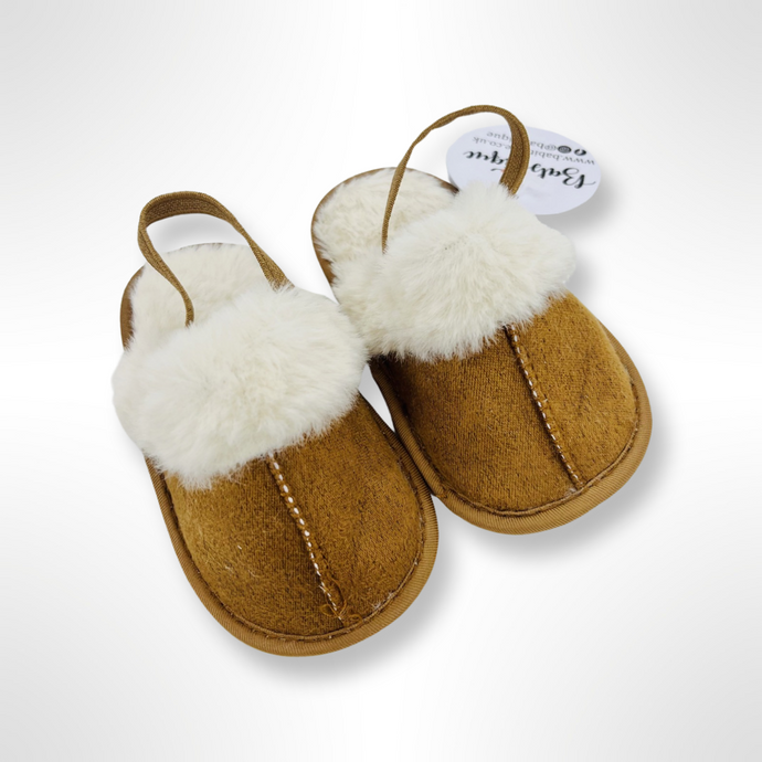 Baby Fur Lined Slippers - Tan