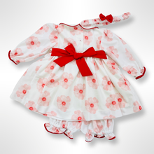 Load image into Gallery viewer, Pretty Originals Girls Red/Pink Floral Smocked Dress Set