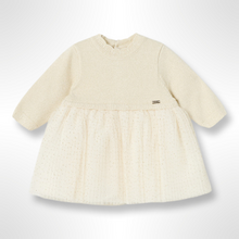 Load image into Gallery viewer, Mayoral Baby Champagne Long Sleeve Dress