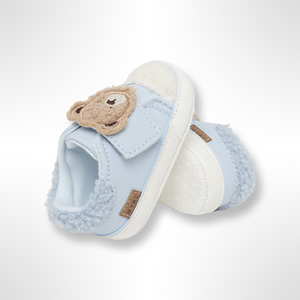 Mayoral Baby Cream Teddy Fleece Trainers - Blue