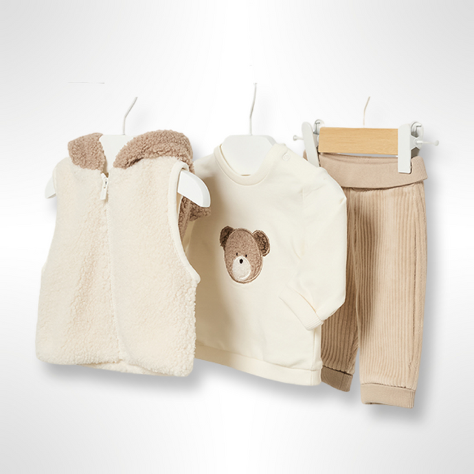 Teddy Collection Mayoral Baby Boy 3 Piece Beige Set