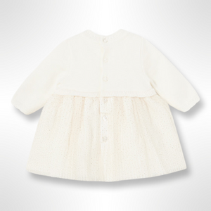 Mayoral Baby Ivory Long Sleeve Dress