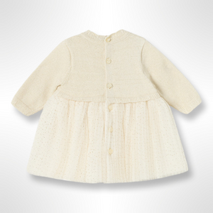 Mayoral Baby Champagne Long Sleeve Dress