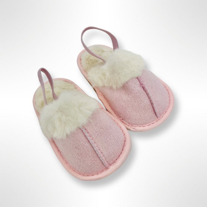 Baby Fur Lined Slippers - Pink