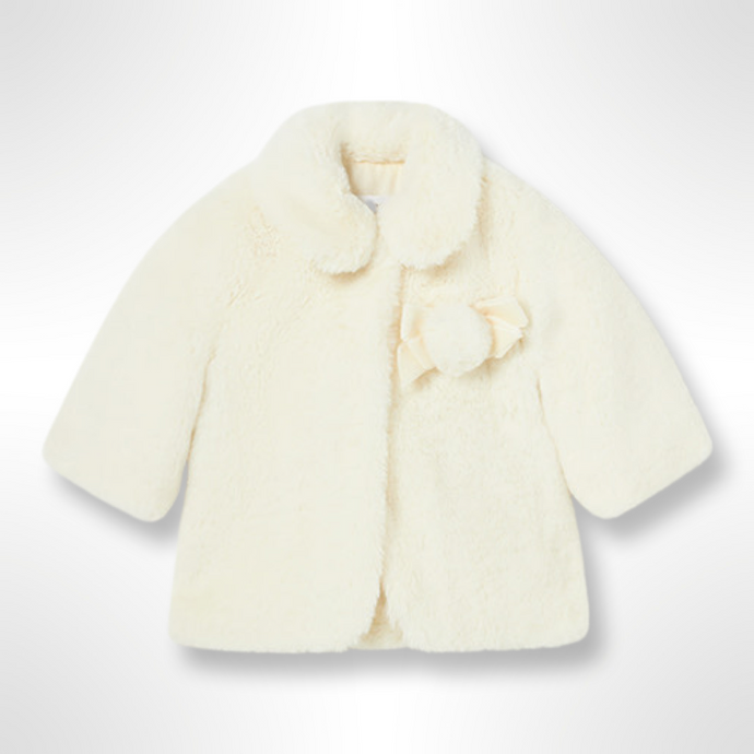 Mayoral Baby Girl Cream Fur Coat