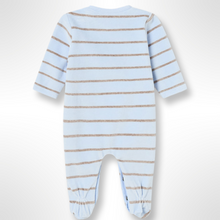 Load image into Gallery viewer, Mayoral Blue Little Lion Velour Babygrow