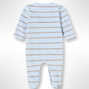 Mayoral Blue Little Lion Velour Babygrow