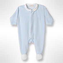 Load image into Gallery viewer, BabyGi Angel Wings Velour Sleepsuit - Blue