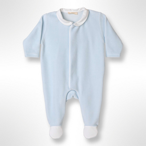 BabyGi Angel Wings Velour Sleepsuit - Blue