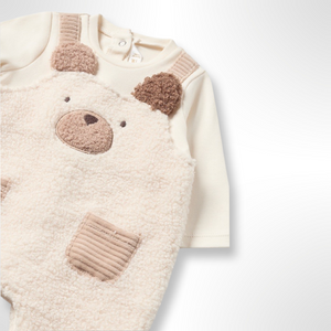 Mayoral Teddy Collection Fleece Dungaree-Look Babygrow