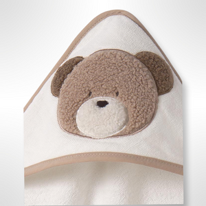 Teddy Collection Cream Teddy Bear Hooded Baby Towel (85cm)