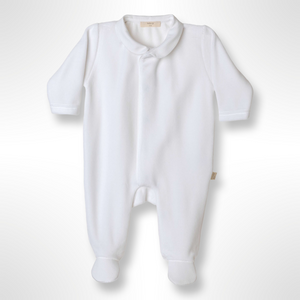 BabyGi Angel Wings Velour Sleepsuit - White