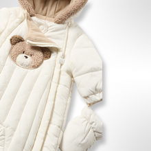 Load image into Gallery viewer, Mayoral Baby Cream Teddy Snowsuit