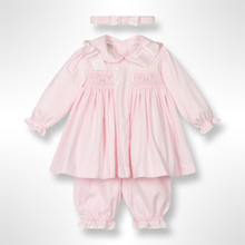 Load image into Gallery viewer, Pretty Originals Girls Pink Smocked Dress Set