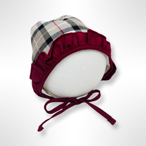 Claret Collection Calamaro Beige Tartan Bonnet