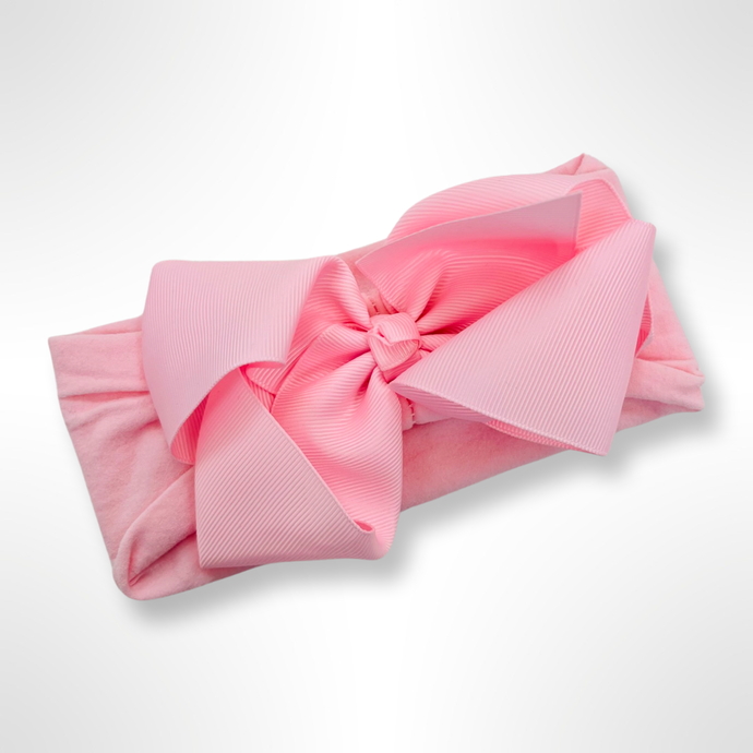 Large Bow Soft Headband - Pink