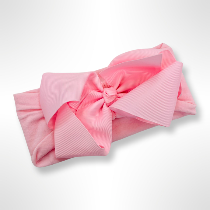 Large Bow Soft Headband - Pink