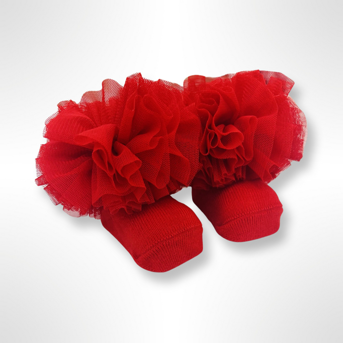 Ankle Tutu Socks - Red