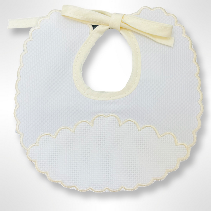 Cloud Waffle Bib - Cream Trim