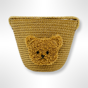 Over The Shoulder Teddy Head Bag - Dark Tan