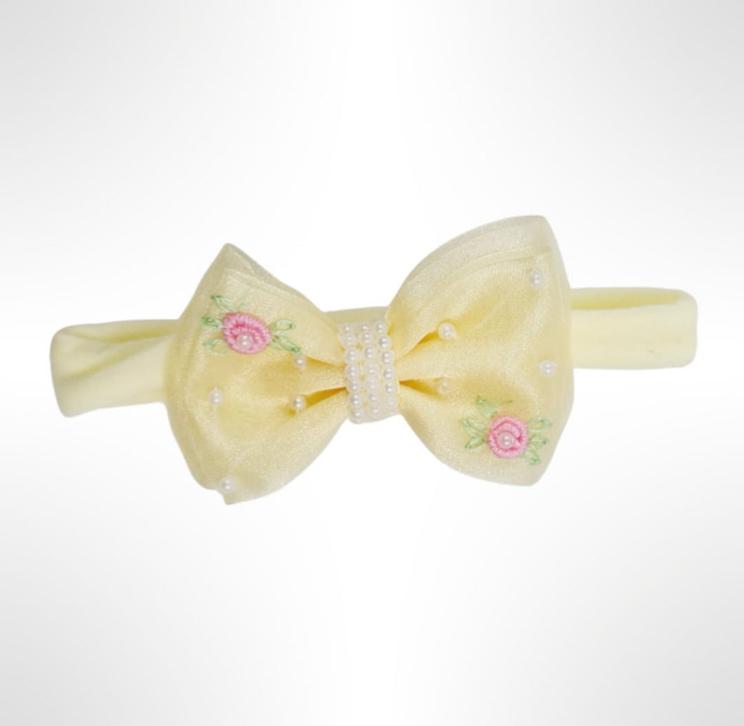 Lemon Organza Bow Headband