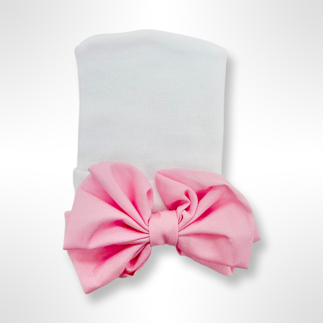 Pink Big Bow Newborn Hospital Hat