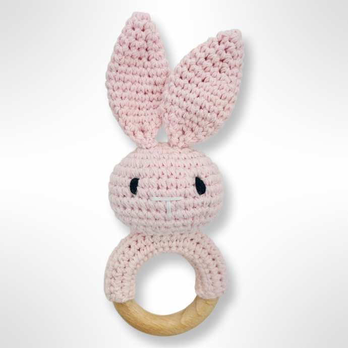 Crochet Bunny Rattle - Pink