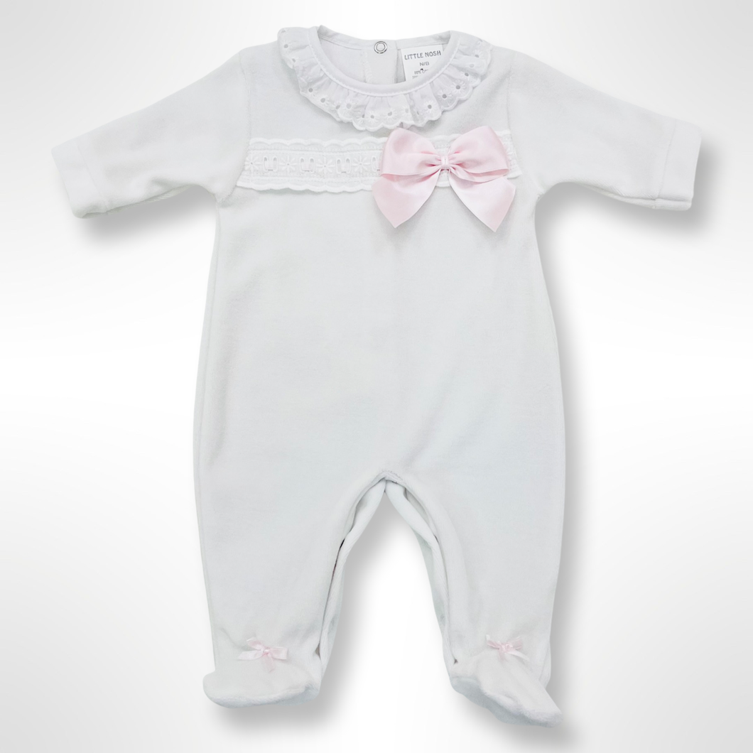 Poppy Romper - White/Pink