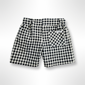 Portofino Collection - Black and White Check Swim Shorts