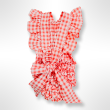Load image into Gallery viewer, Portofino Collection - Coral and White Check Swimsuit