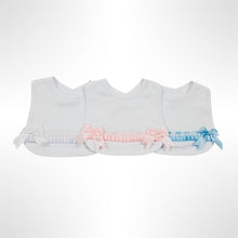 Load image into Gallery viewer, White Ribbon Trim Bib - White Trim