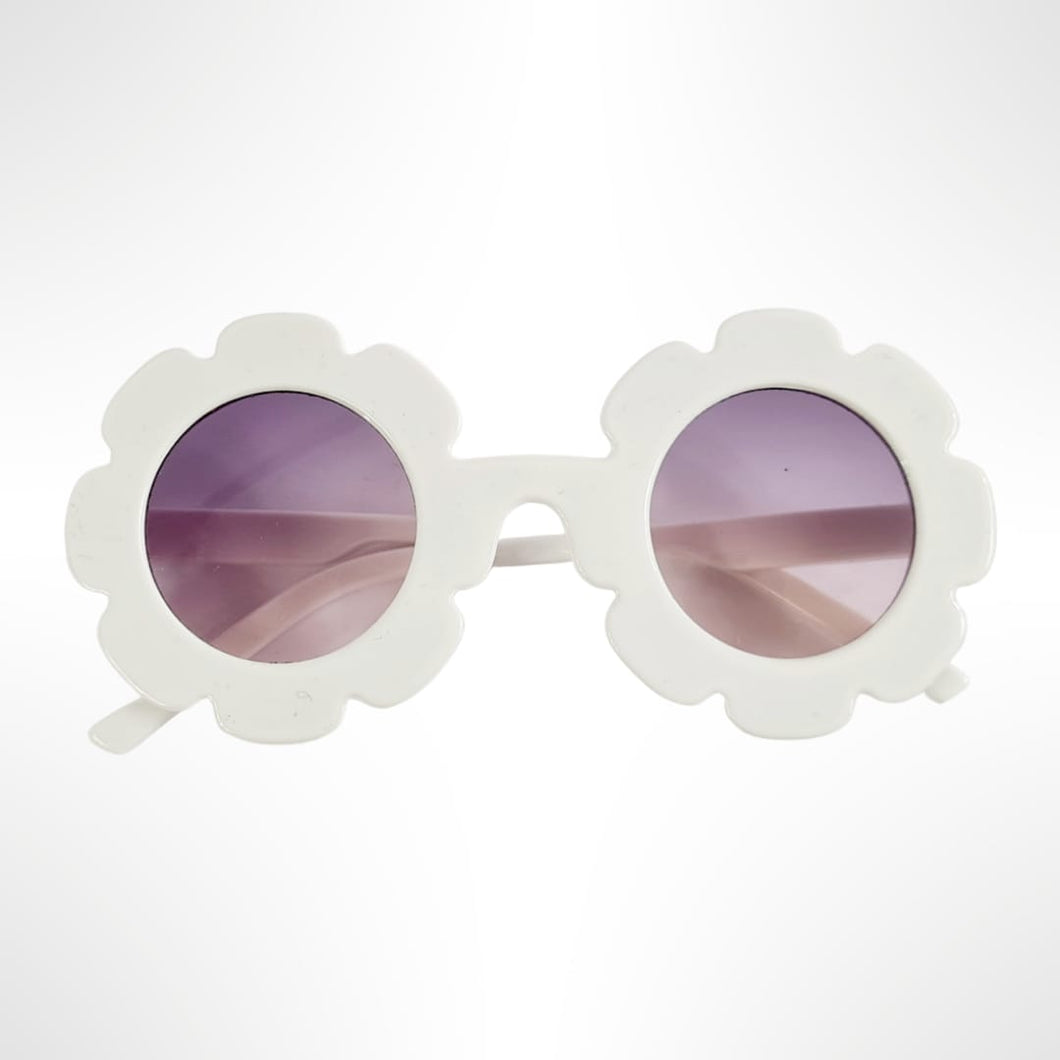 White Flower Sunglasses - Grey Tinted