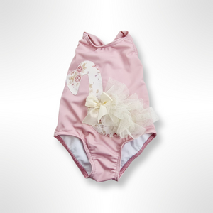 La Mer Collection - Floral Swan and Tulle Swimsuit