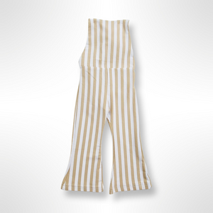 Harlow Bell Bottom Striped Jumpsuit - Beige