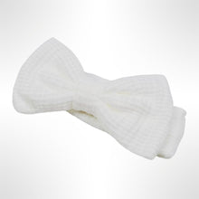 Load image into Gallery viewer, Large Bow Waffle Headband - White