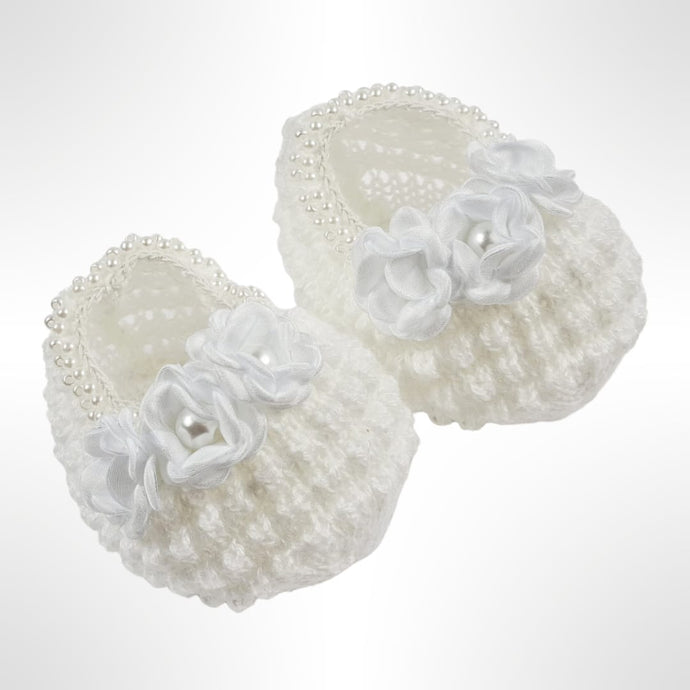 White Roses Booties & Headband Set