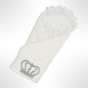 BABITIQUE SIGNATURE White Velvet Blanket Wrap