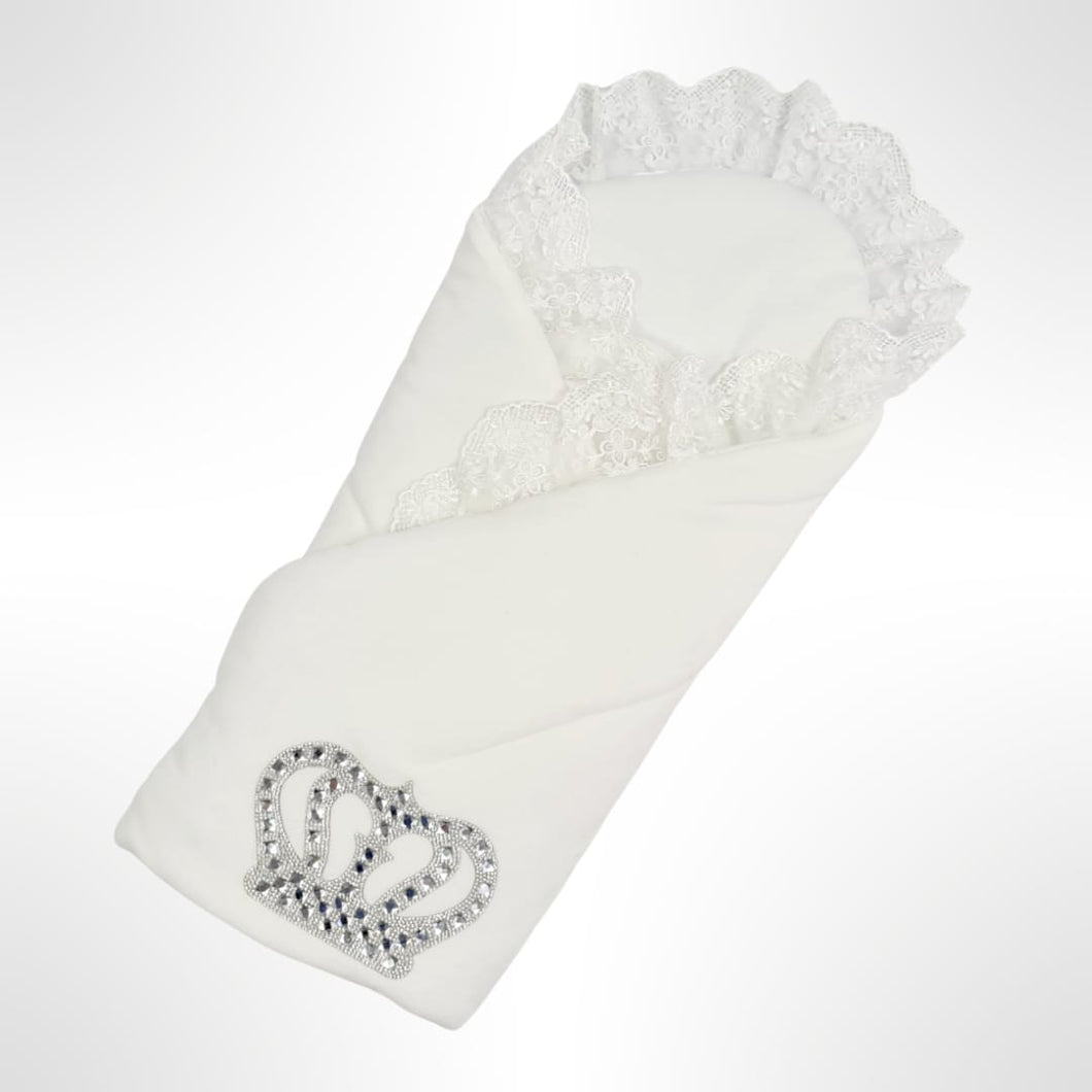 BABITIQUE SIGNATURE White Velvet Blanket Wrap