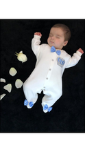 Load image into Gallery viewer, Crown Jewels Romper with Angel Wings - Baby Blue