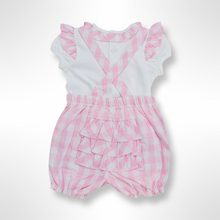 Load image into Gallery viewer, Checker Collection - Pink/White Top and Dungaree Set