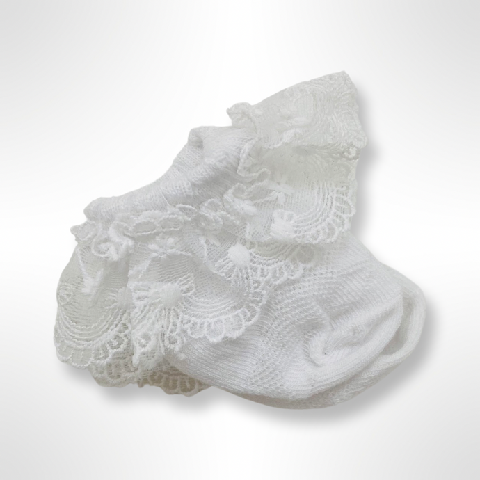 White Frilly Ankle Socks