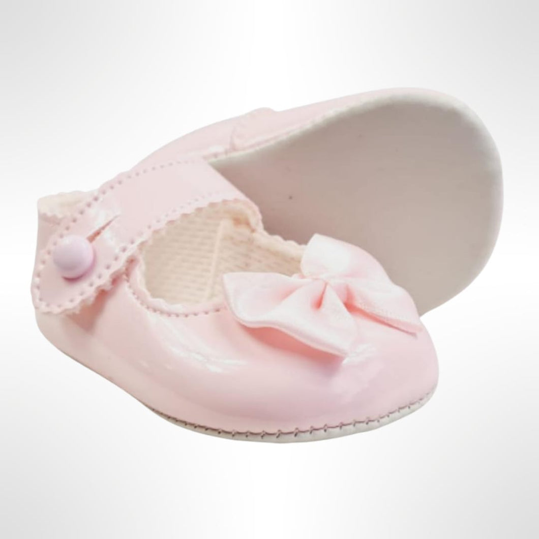 Baypod Baby Bow Pink Pram Soft Soled Shoes