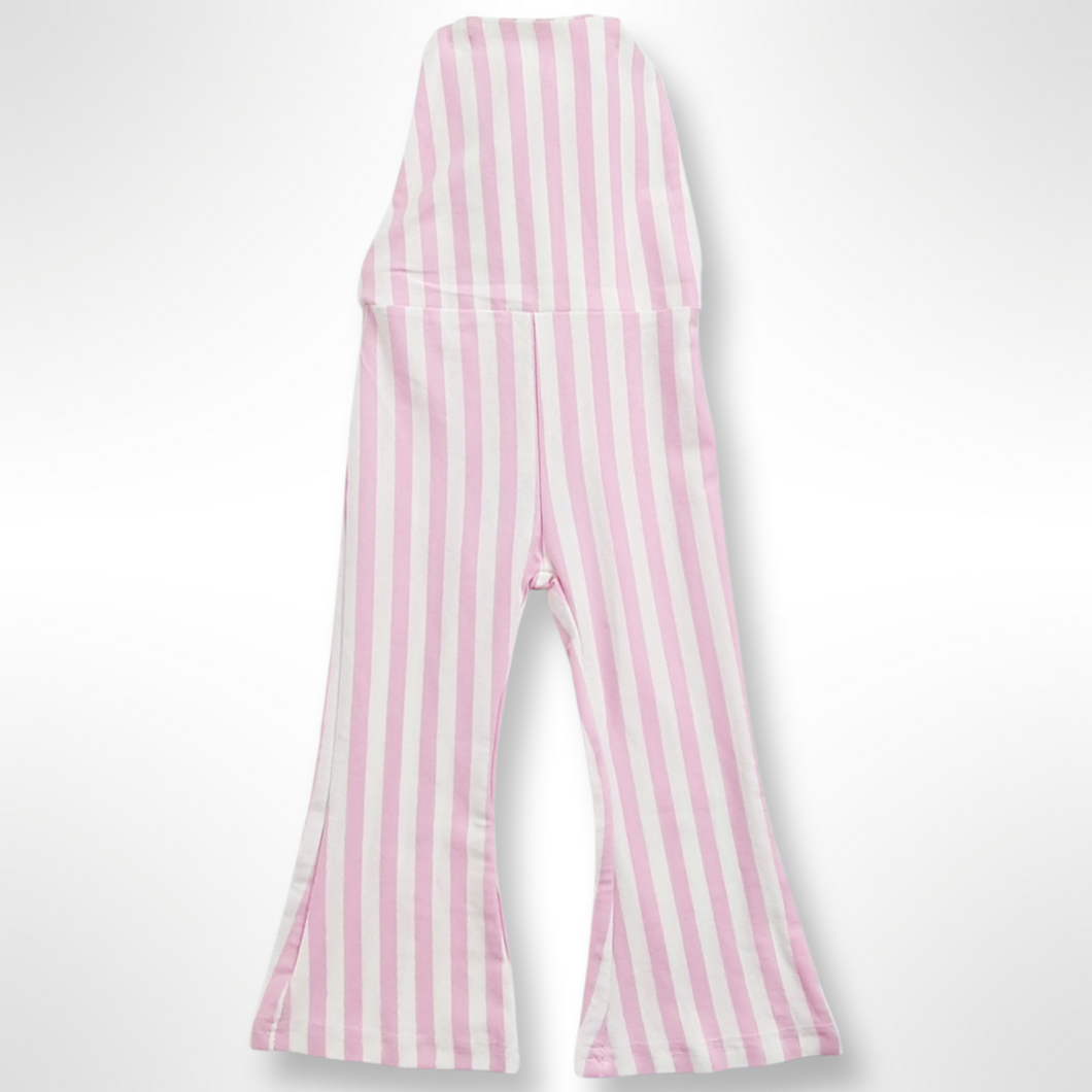 Harlow Bell Bottom Striped Jumpsuit - Pink