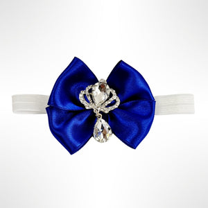 BABITIQUE SIGNATURE Silver & Royal Blue Shoe and Headband Set