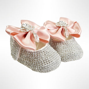 BABITIQUE SIGNATURE Silver Rose Gold Shoe and Headband set Babitique