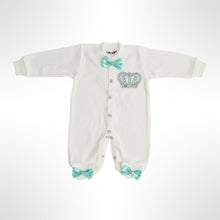 Load image into Gallery viewer, BABITIQUE SIGNATURE Crown Jewels Romper with Angel Wings - Mint
