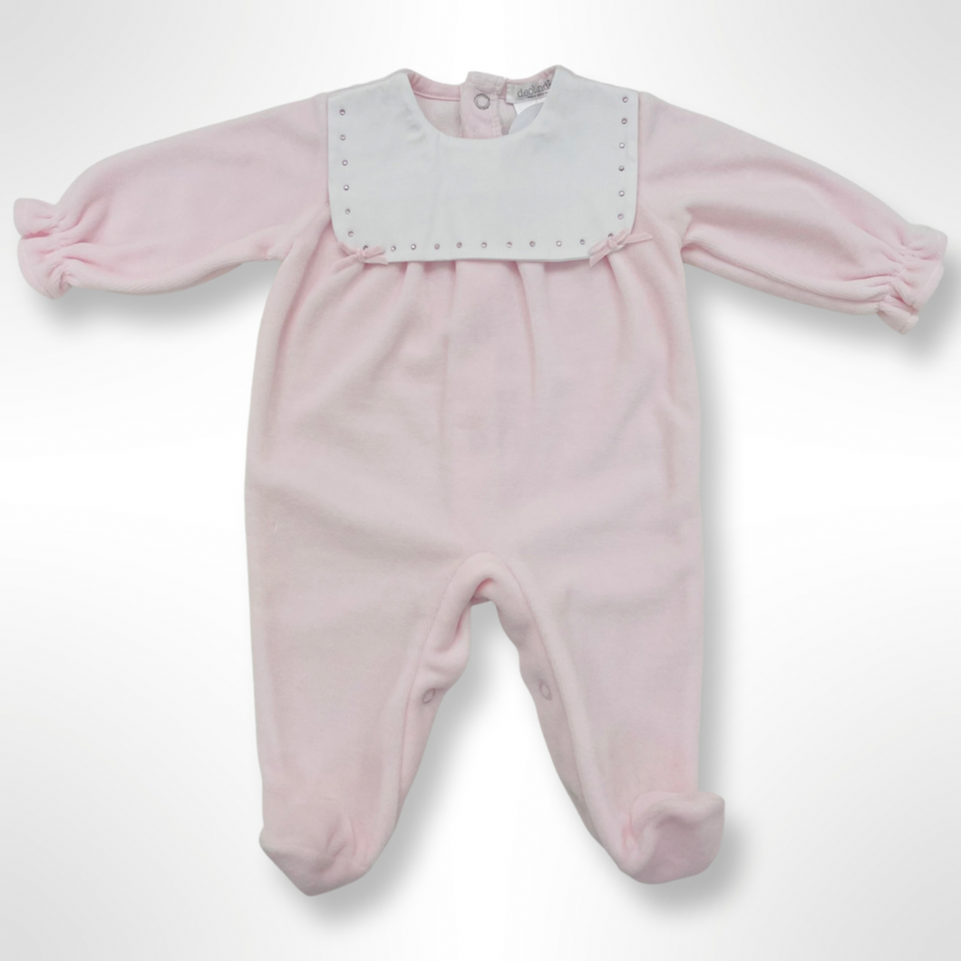 Dover Collection - Pink  Square Collar Romper
