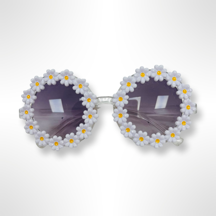 Daisy Flower Sunglasses - White