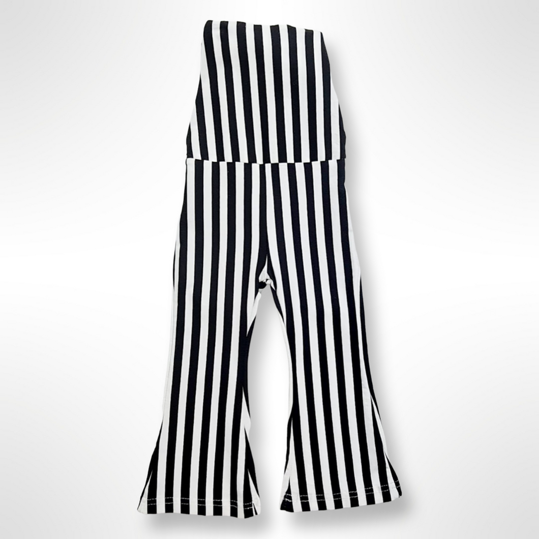 Harlow Bell Bottom Striped Jumpsuit - Black