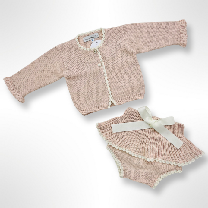 Peace Knitted Cardigan & Bloomer Set